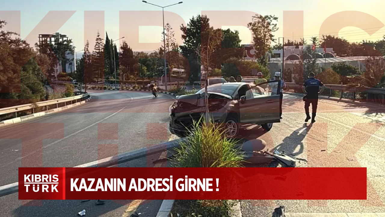 Girne'de kaza: Direğe çarpan sürücü alkol almıştı.