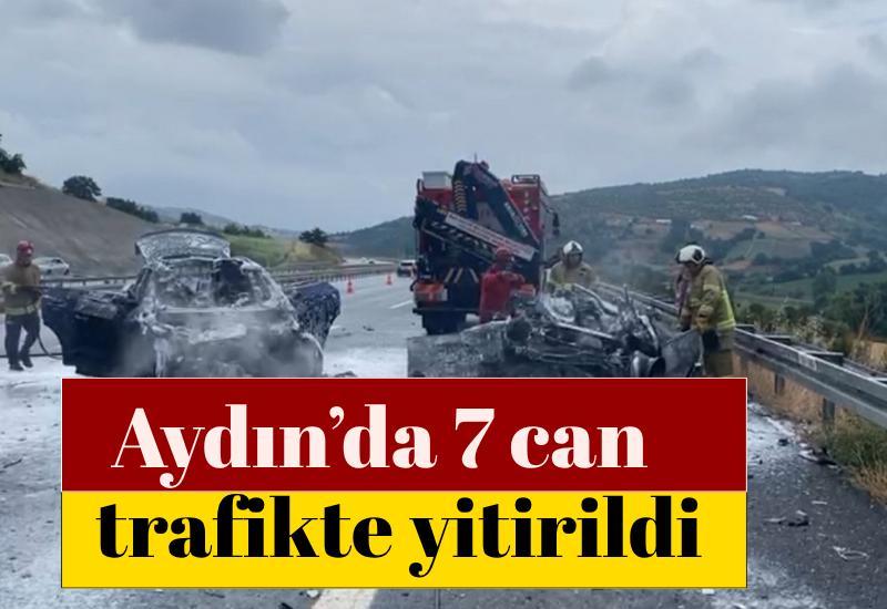 Aydın'da trafik kazasında 7 kişi hayatını kaybetti.