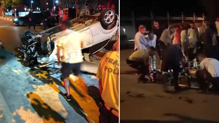 Siirt'te korkunç kaza: Otomobil takla attıktan sonra park halindeki araca çarptı, 5 kişi yaralandı.