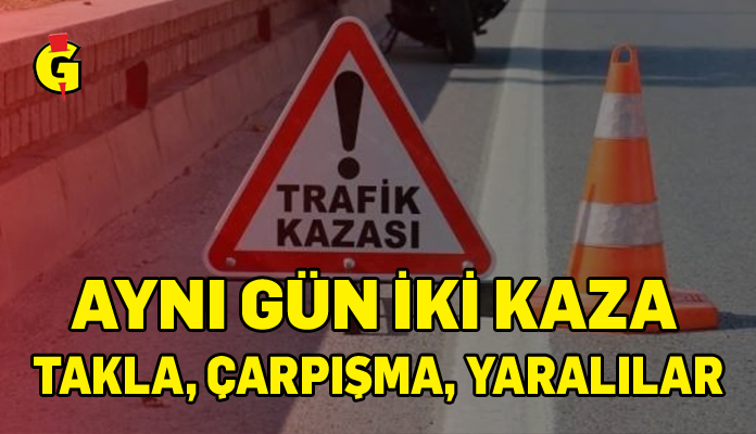 Trafik kazası iki farklı yerde meydana geldi ve 4 kişi yaralandı.