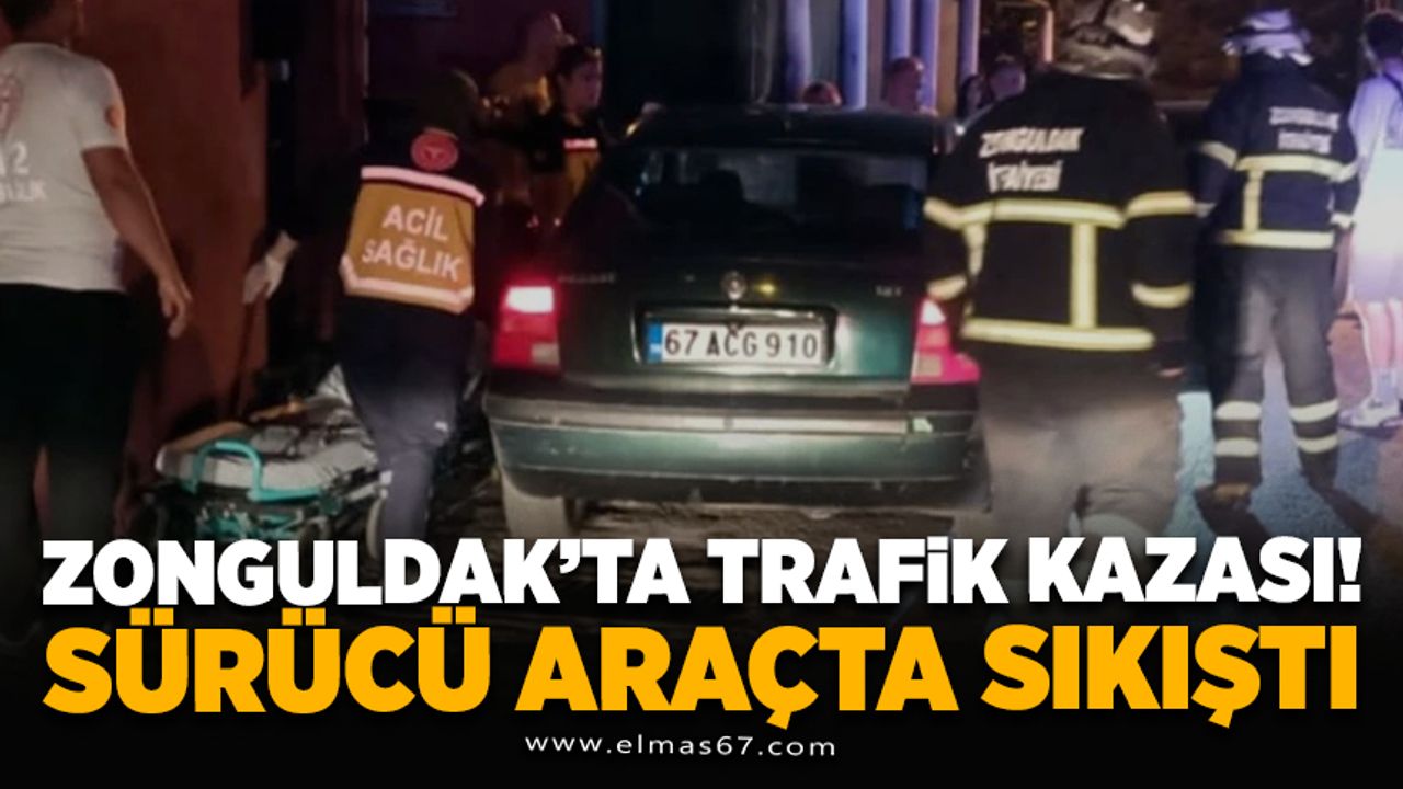 Zonguldak'ta Kaza: Sürücü Aracın İçinde Mahsur Kaldı
