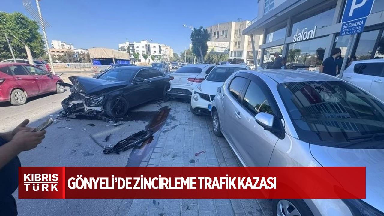 Gönyeli'de ardışık trafik kazası meydana geldi: Yaralanan kimse yok