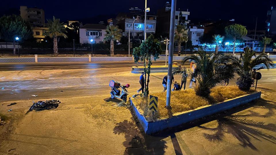 İncirliova'da trafik kazasında araç sürücüsü yoldan çıktı.