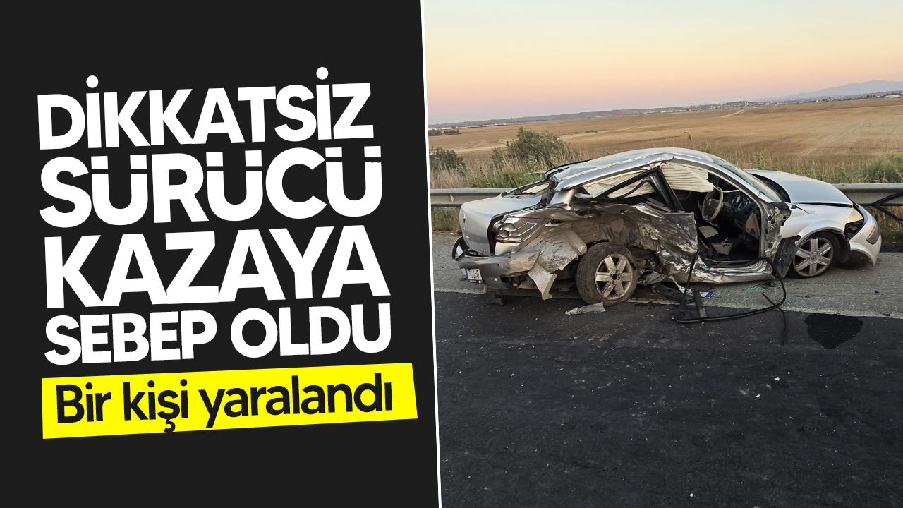 Lefkoşa-Güzelyurt Anayolunda trafik kazası meydana geldi.