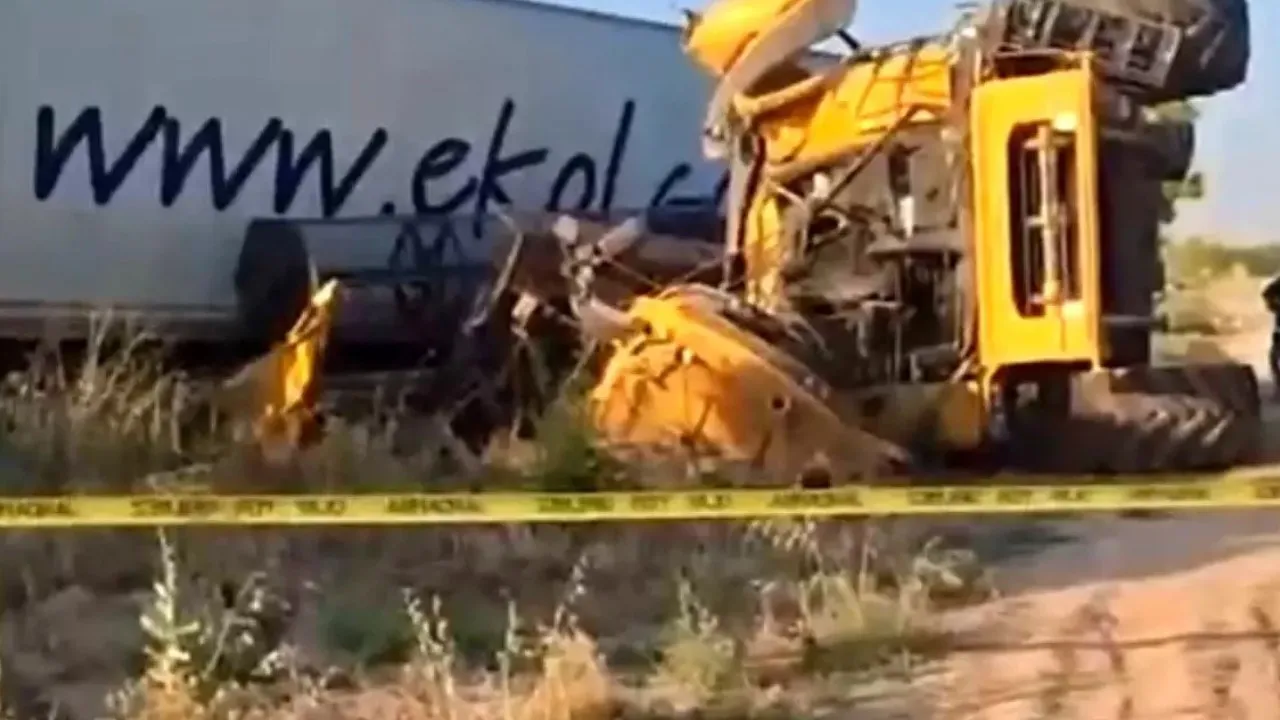 TIR ve biçerdöver kaza yaptı, 1 kişi hayatını kaybetti ve 1 kişi yaralandı!