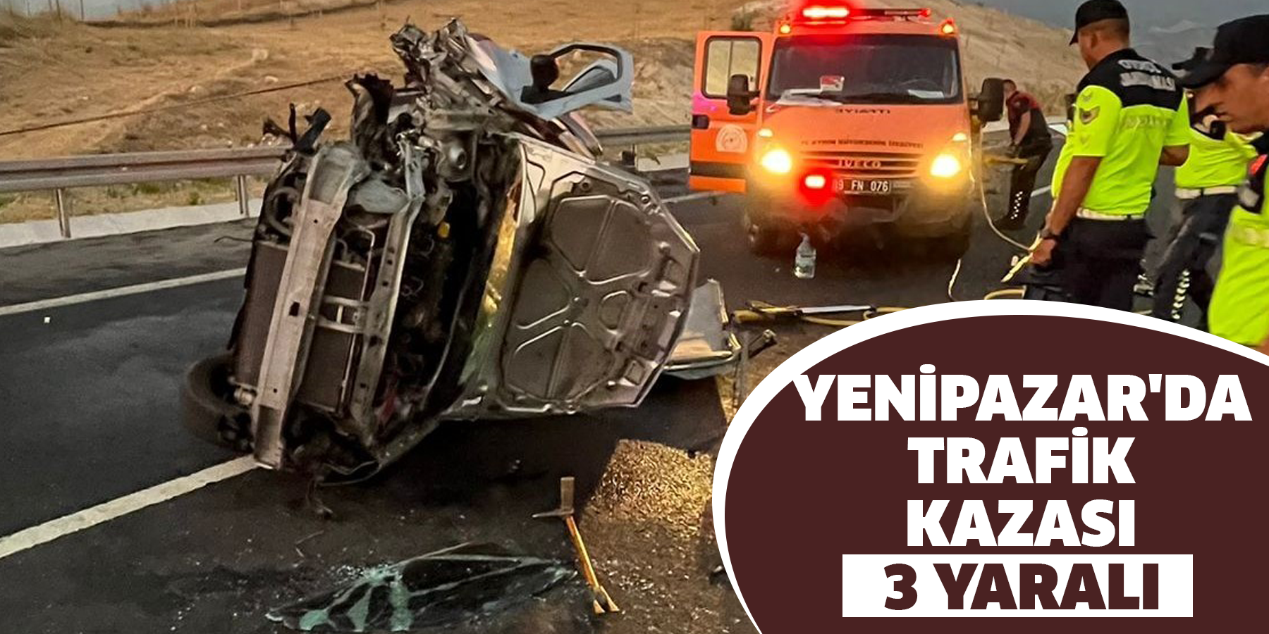 Yenipazar'da trafik kazasında 3 kişi yaralandı.