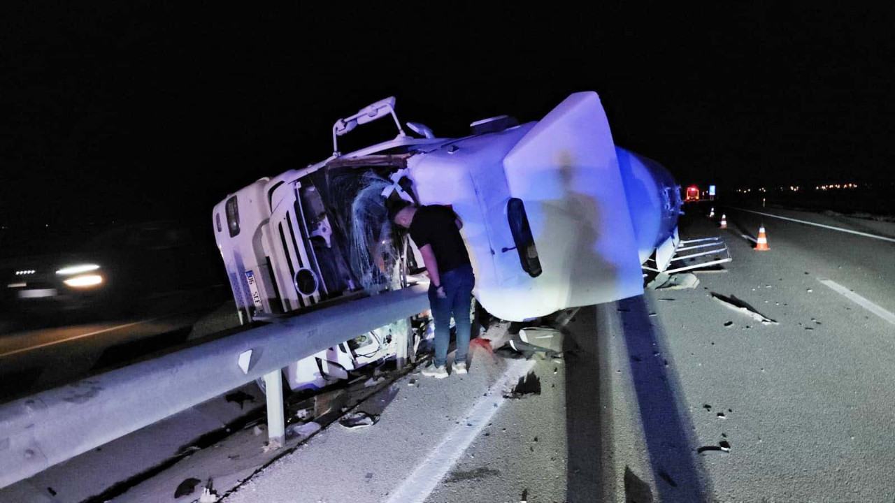 Tanker kaza yaptı: 1 kişi hayatını kaybetti.