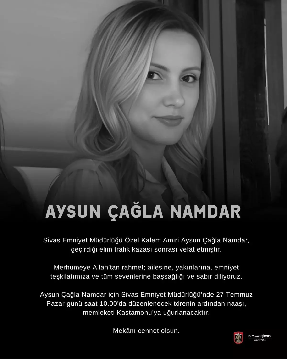 Başkomiser Namdar trafik kazasında vefat etti.