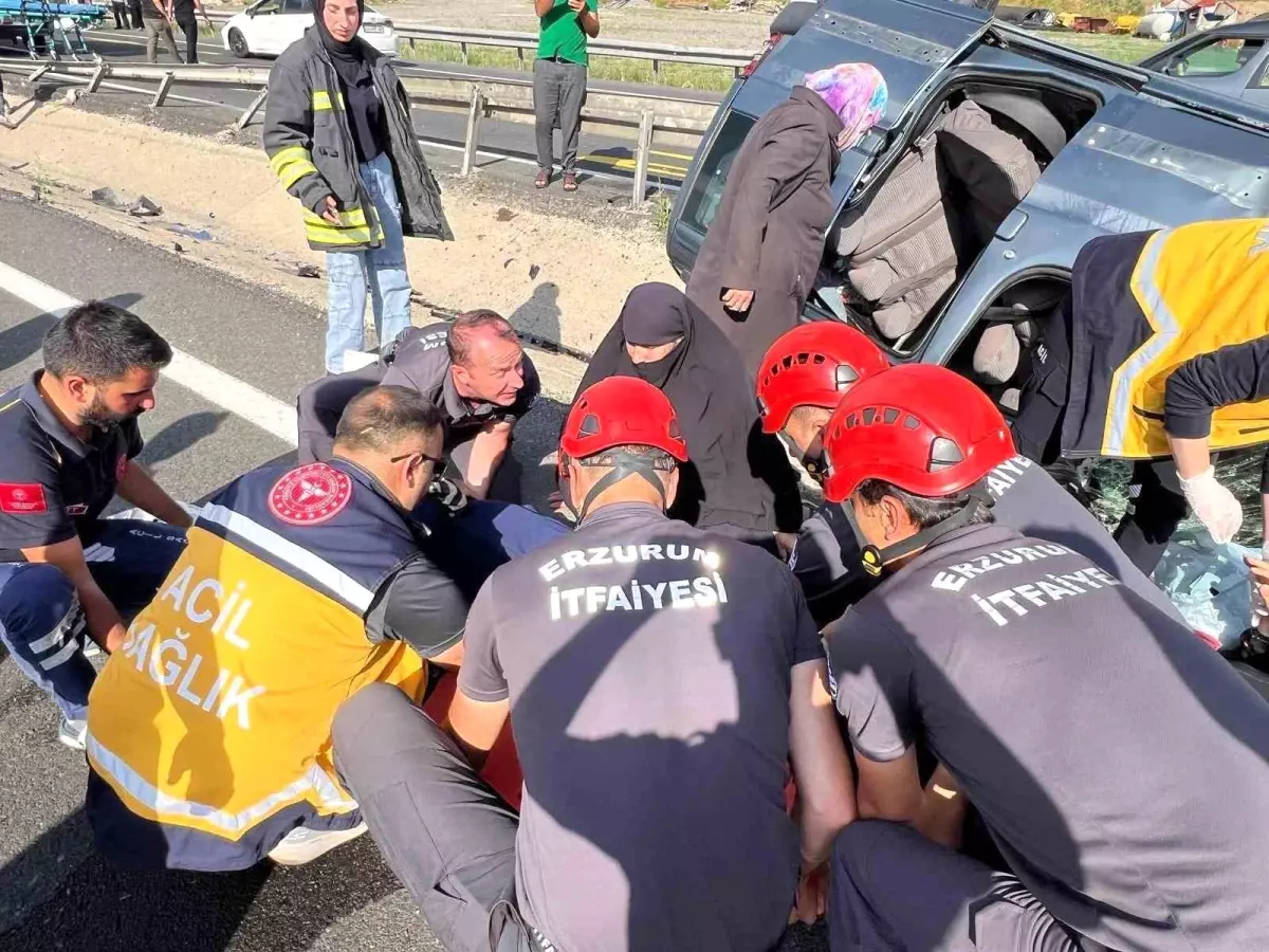 Pasinler-Erzurum Yolunda Kaza: 5 Kişi Yaralandı