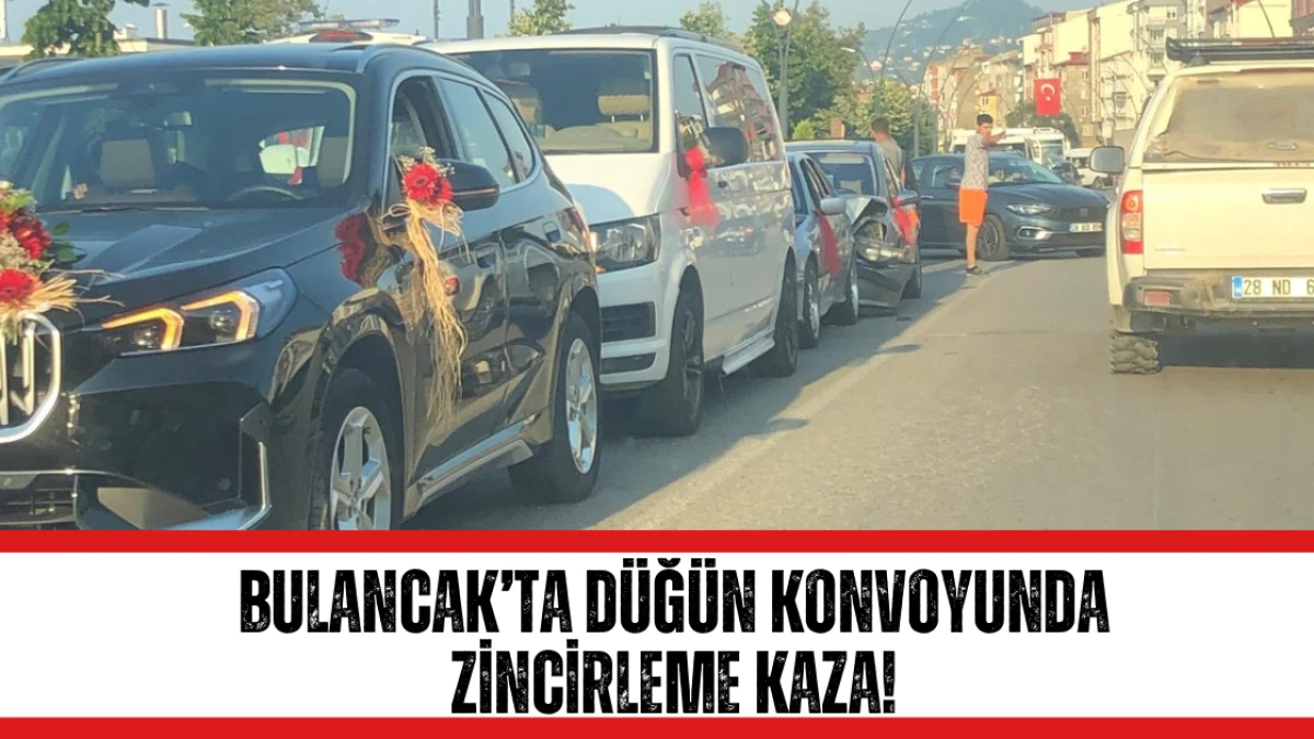 Bulancak'ta düğün konvoyunda zincirleme kaza yaşandı!