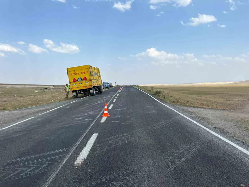 Akyaka'da ekonomik zarara neden olan trafik kaza olayı