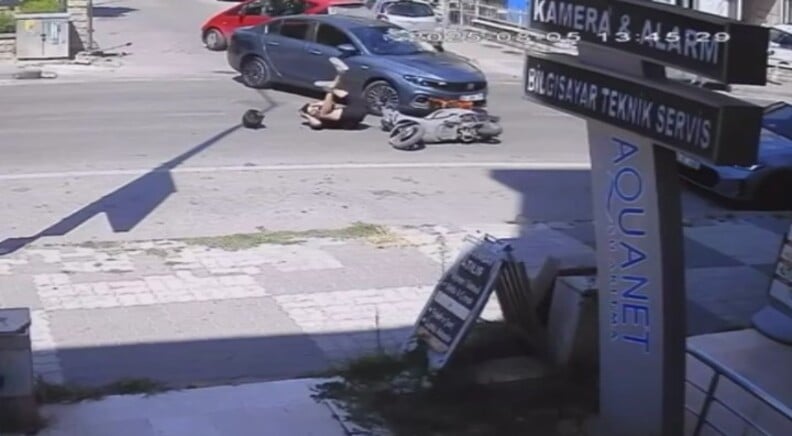 Kameralara yansıyan Edirne’deki trafik kazası