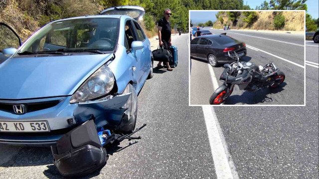 Manavgat’ta 4 araç karıştığı zincirleme trafik kazası.