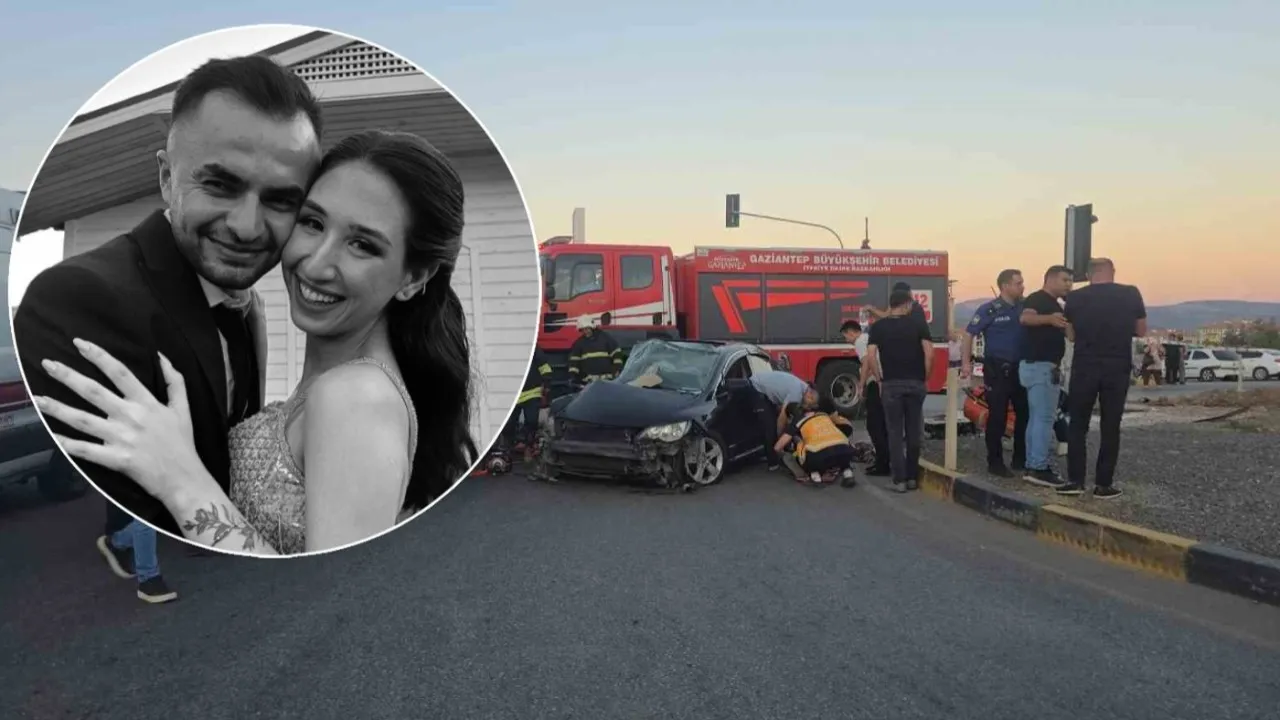 Gaziantep'te nişanlı çiftin arasını trafik kazası böldü.