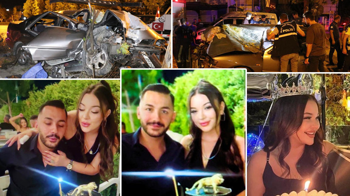 Nişanlı çiftin doğum günü kutlamasının ardından otomobil ağaca çarptı, feci kaza!
