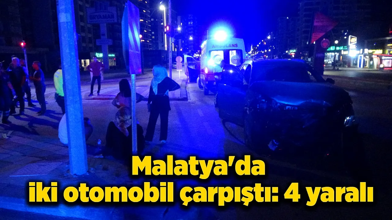 Malatya'da Gece Saatlerinde Meydana Gelen Trafik Kazası: 4 Kişi Yaralandı.