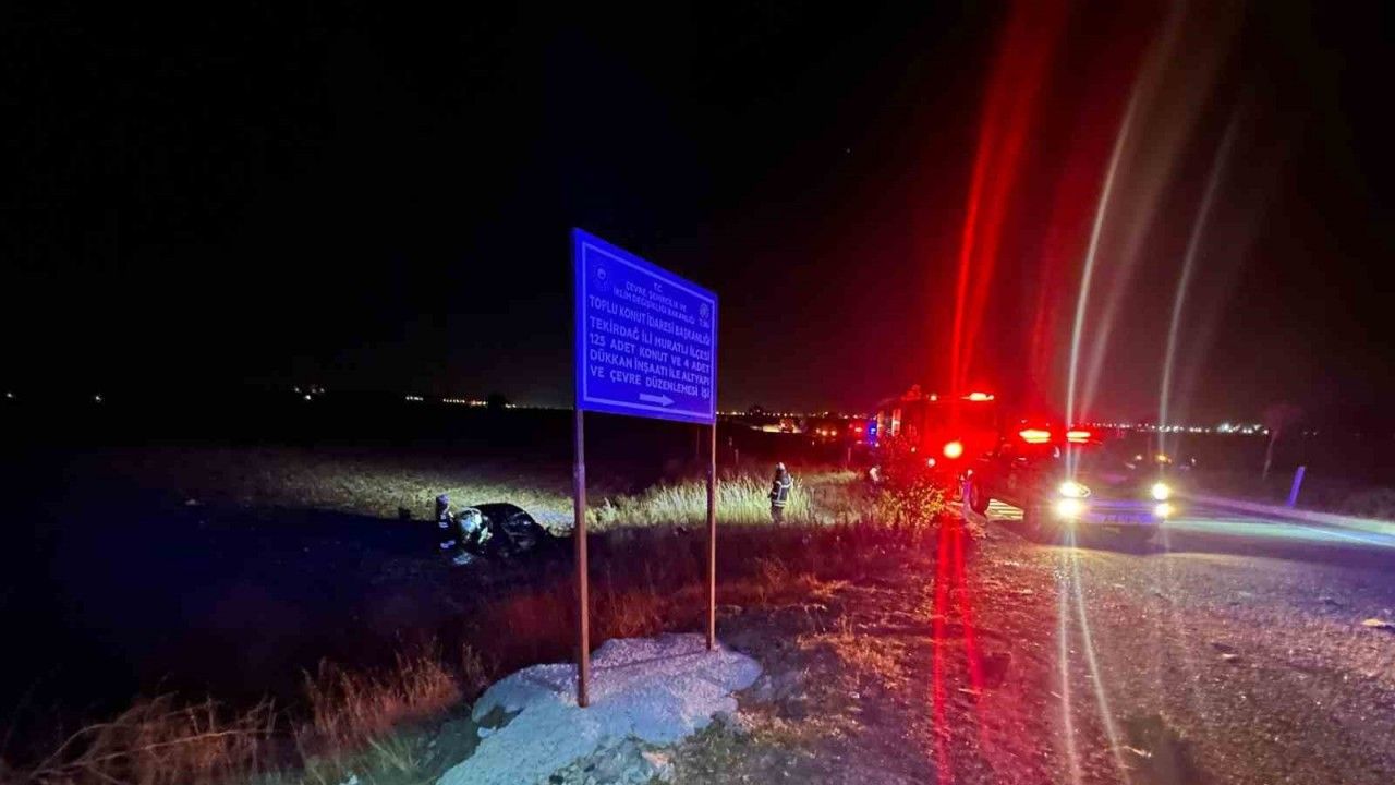 Muratlı'da endişe verici bir olay: Bir araba yanmaya başladı