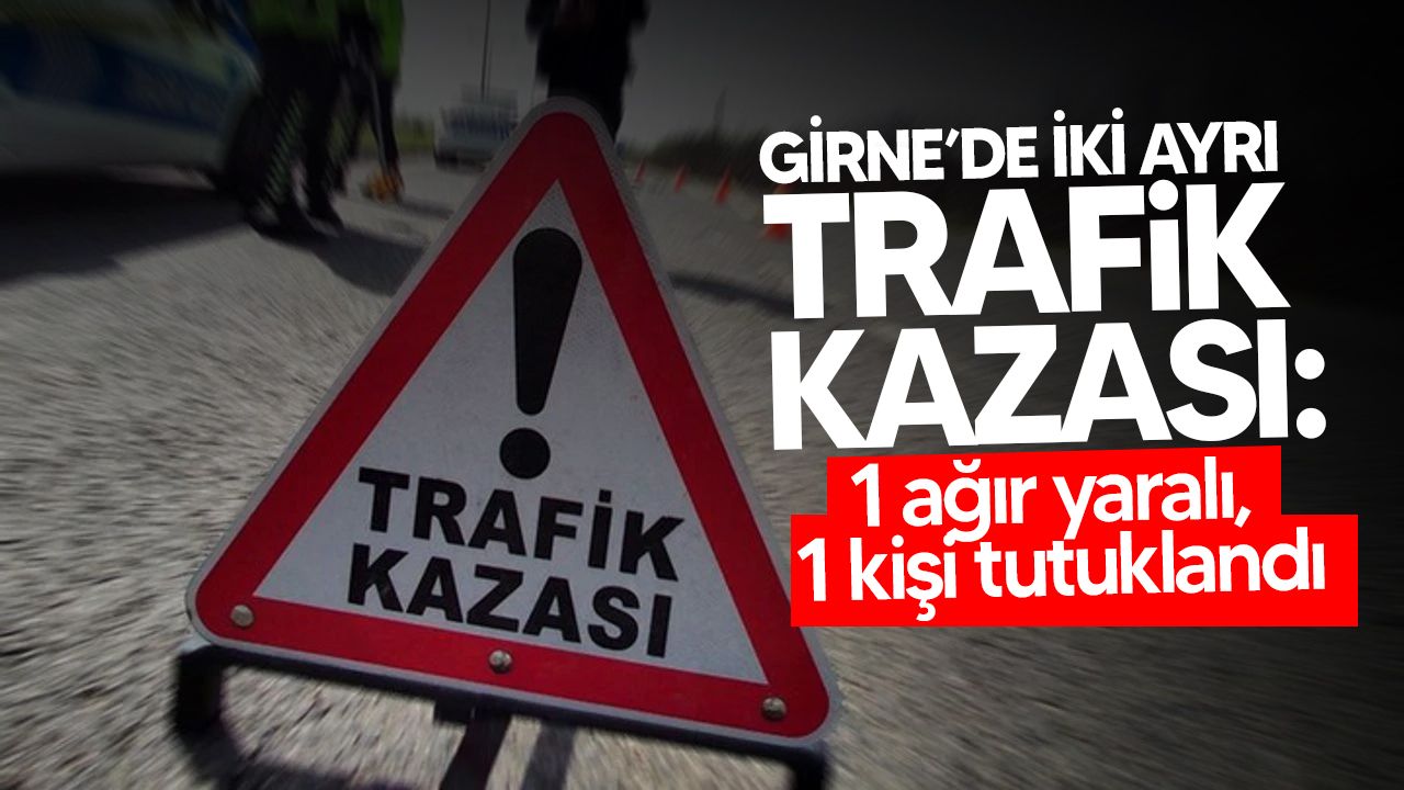 Girne'de iki farklı trafik kazası meydana geldi!
