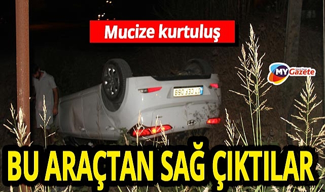 Serik'te endişe yaratan olay: Aracın devrilmesine rağmen kazadan sağ kurtuldular - Antalya