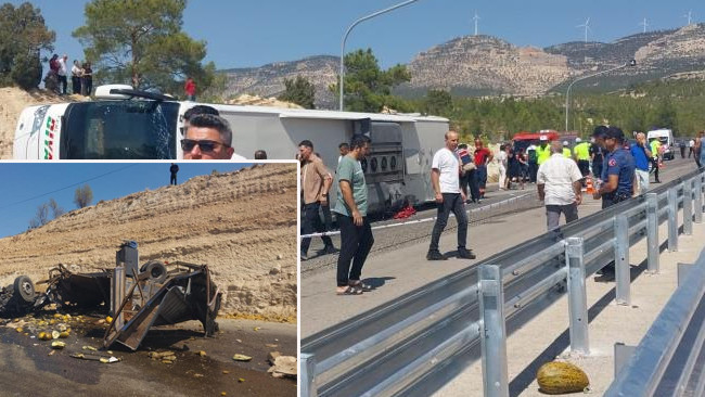 Mersin'de otobüs ve kamyon kaza yaptı: 3 kişi öldü.