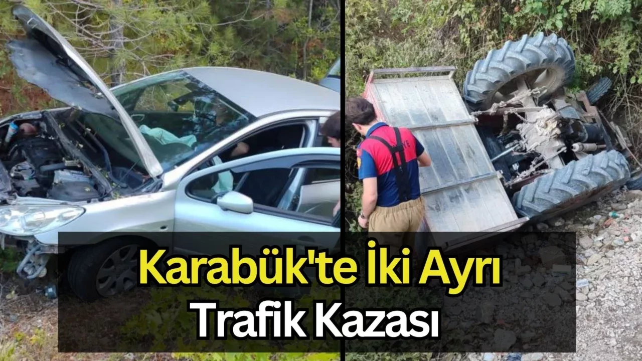 Karabük’te meydana gelen 2 ayrı trafik kazasında 2 kişi yaralandı.