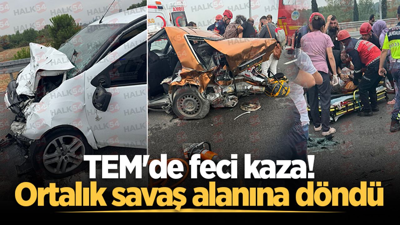 TEM'de büyük bir kaza meydana geldi! Her yer savaş alanına döndü.