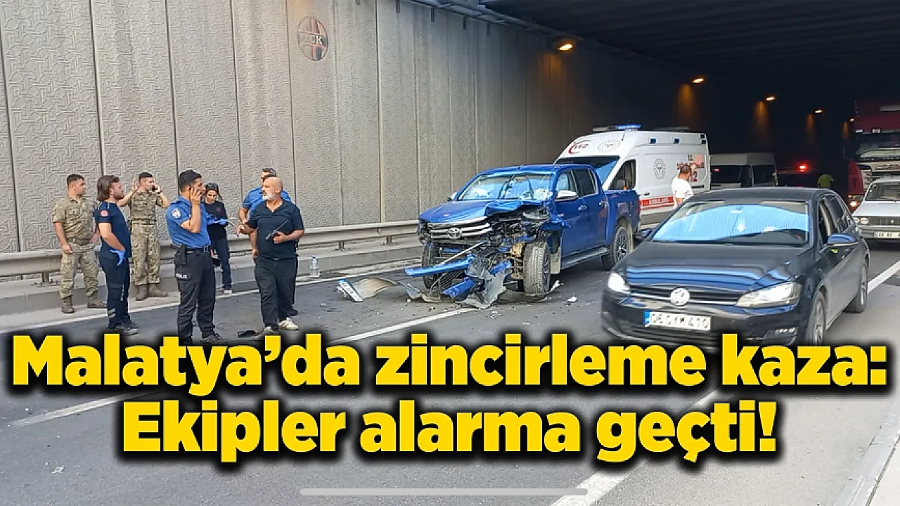 Malatya'da ardı ardına gelen kaza trafik akışını engelledi.
