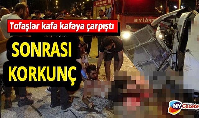 Antalya'da korkunç kaza! İki Tofaş aracı frontal çarpıştı!
