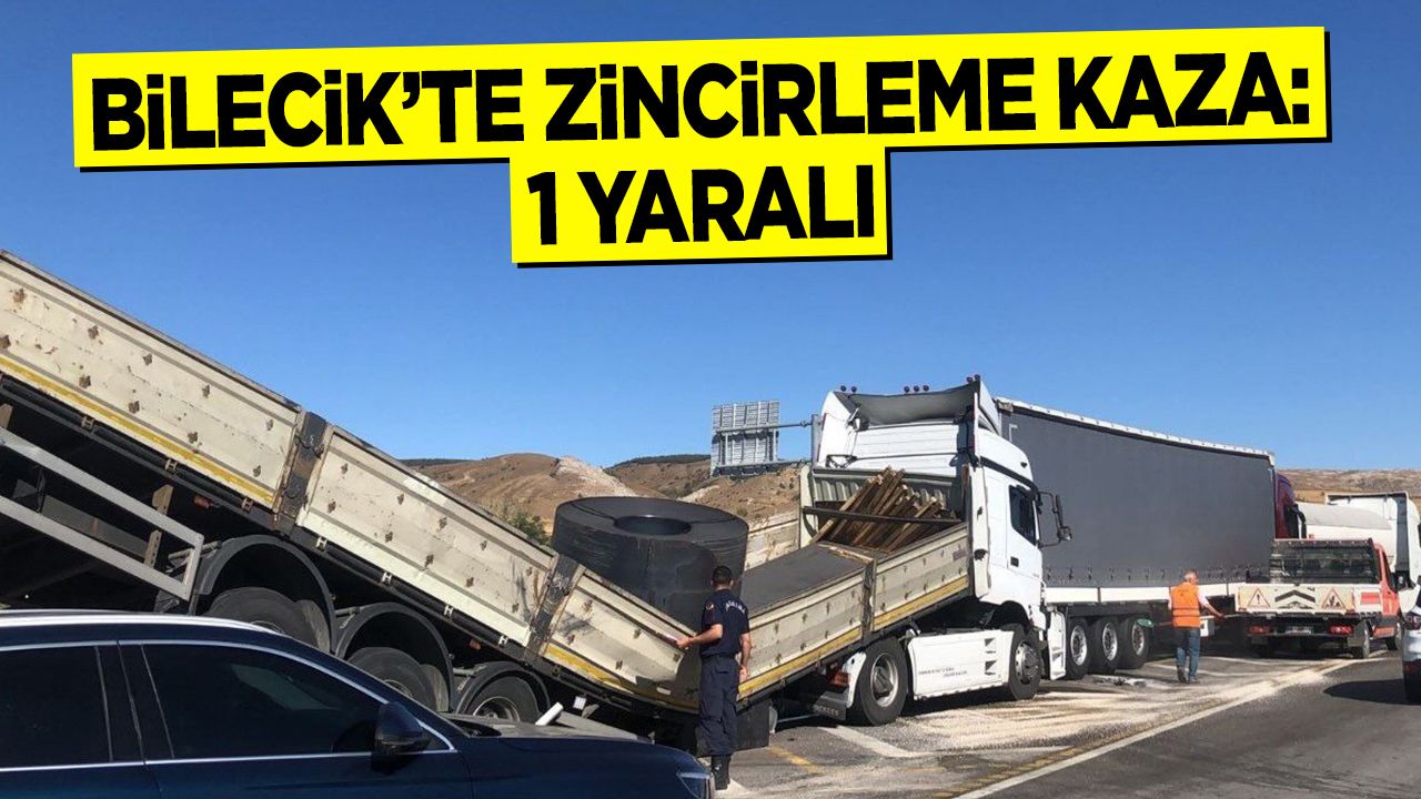 Zincirleme trafik kazasında Bilecik'te 3 araç çarpıştı, 1 kişi yaralandı.