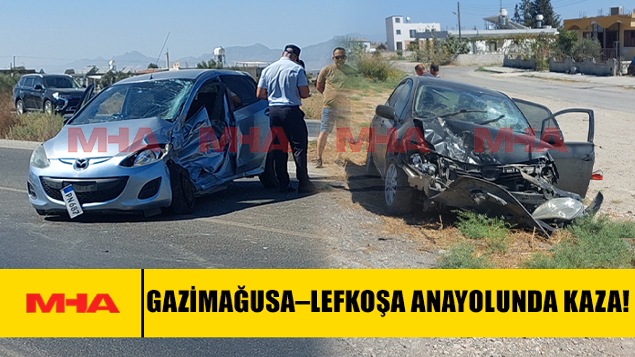 GAZİMAĞUSA–LEFKOŞA YOLUNDA KAZA OLAYI!