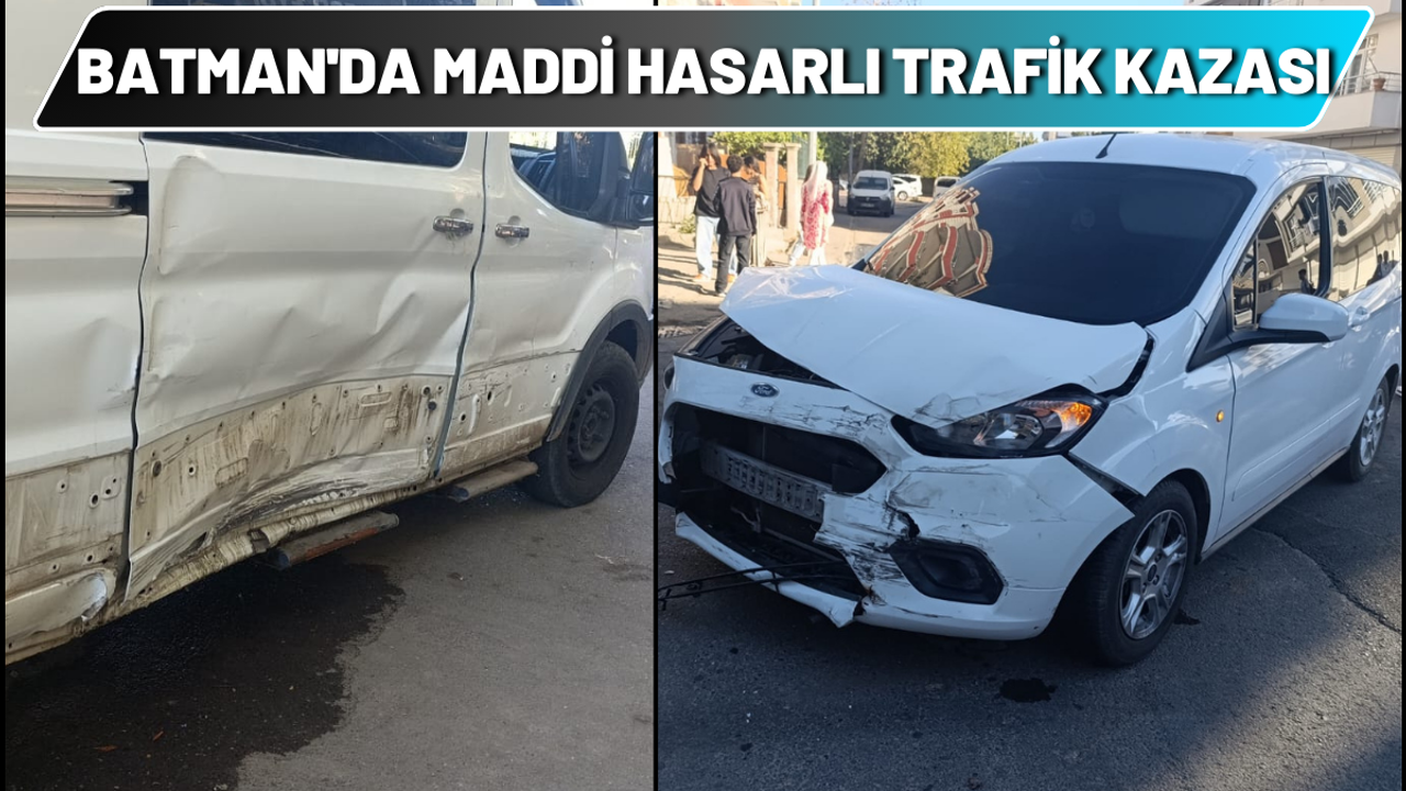 Batman'da maddi zararlı trafik kazası