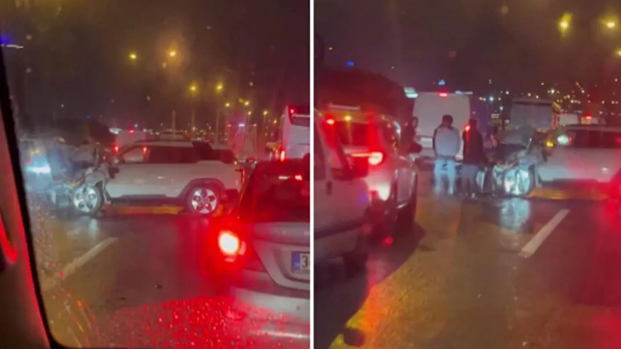TEM’de çift yönlü zincirleme kaza: 17 araç zarar gördü, 1 kişi yaralandı.