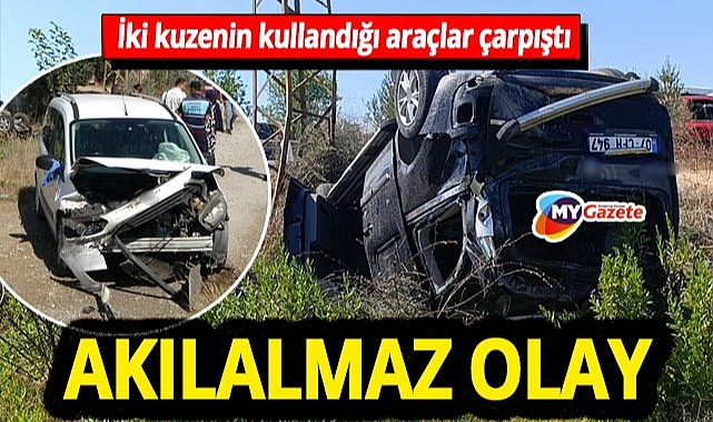Antalya'da D-400 Karayolu'nda iki kuzenin kaza yapması kameraya yansıdı!