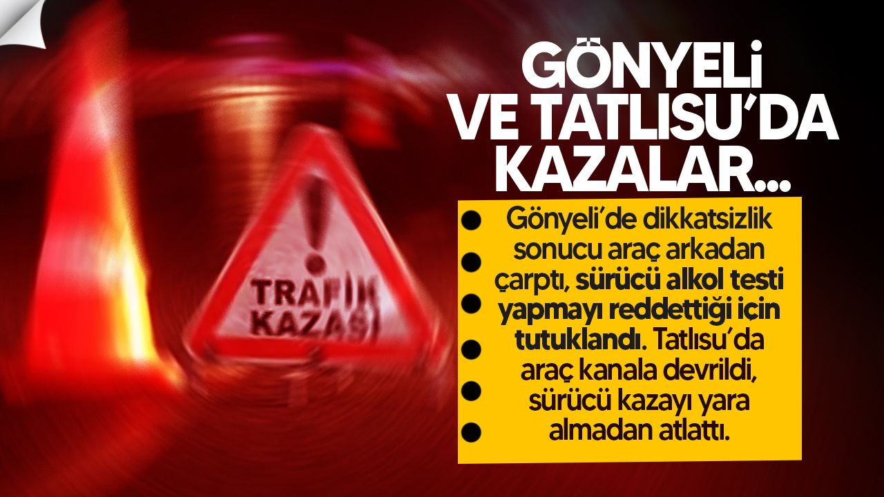 Gönyeli ve Tatlısu’da trafik kazası: Bir kişi tutuklandı, diğeri kanala uçtu.