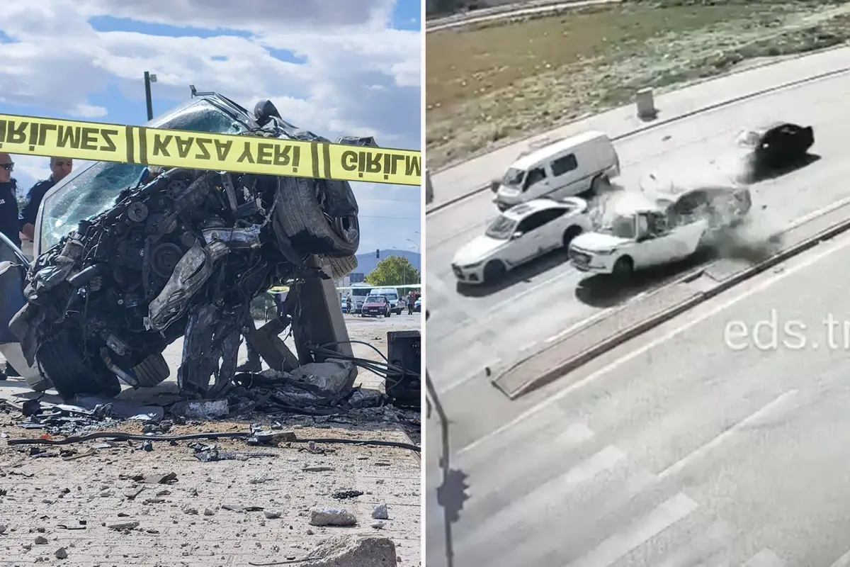 Kırmızı ışıkta bekleyen araca çarpan otomobilde 1 kişi öldü, 1 kişi yaralandı.