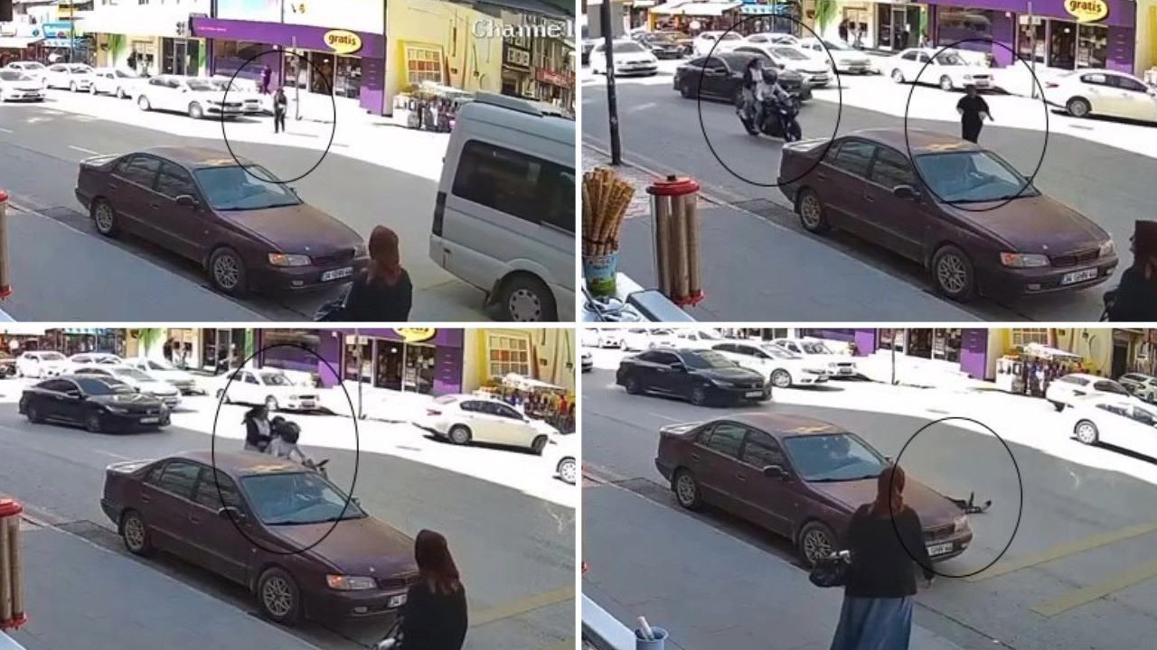 Trafikteki araçlar durdu, motosiklet çarpıştı! Hatay'da ciddi kaza oldu.