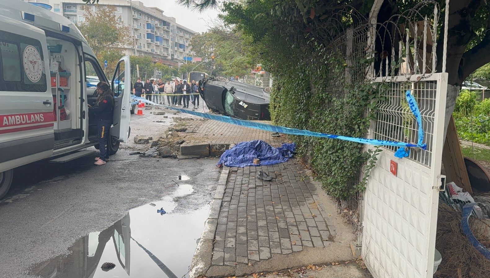 Kaldırımda trajik bir ölüm olayı