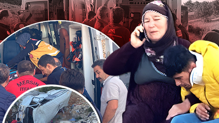 Mersin'de kaza: Tarım işçilerini taşıyan minibüs devrildi, 4 ölü ve 14 yaralı var.