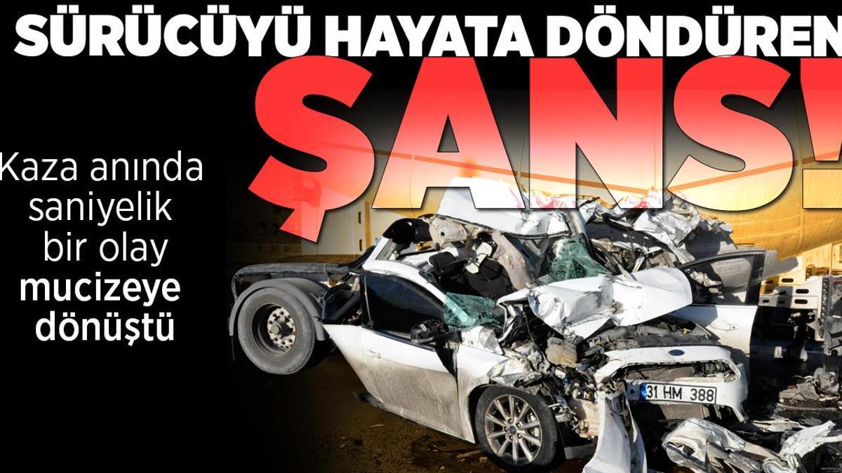 Dehşet verici kaza! Otomobil neredeyse bir kağıt gibi ezildi.