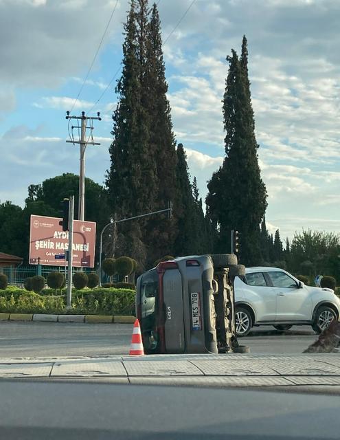 Aydın'da korkunç kaza: Araç devrildi