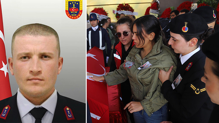 Jandarma astsubay Hakkı Eryılmaz, Manisa'da defnedildi.