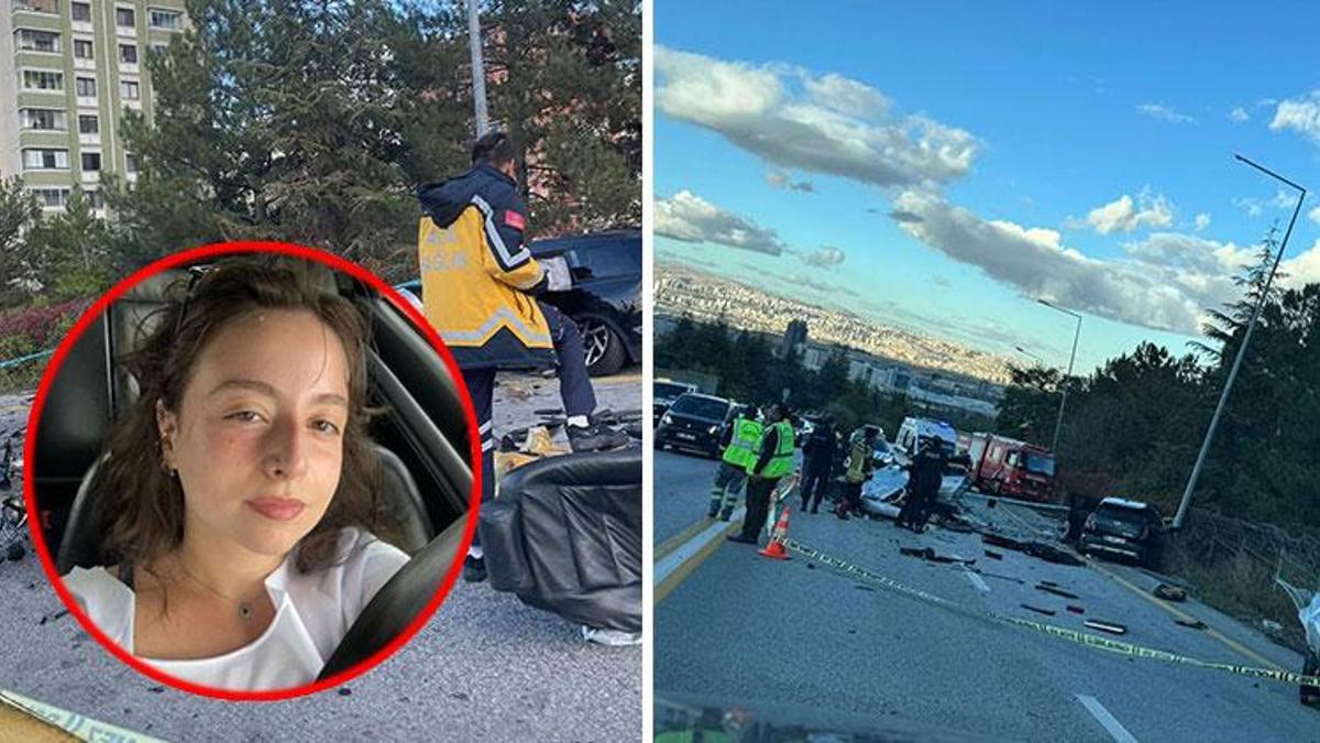 Çankaya'da tragik bir kaza: Gamze Arıcı'nın yaşamını yitirdiği kaza anı görüntüleniyor.