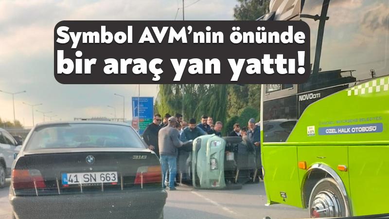 Araç, Symbol AVM önünde devrildi!