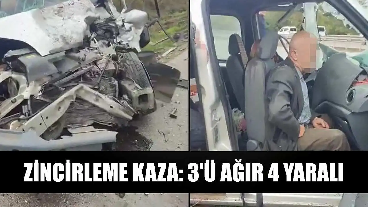 Zincirleme kazada 3'ü ciddi 4 kişi yaralandı.