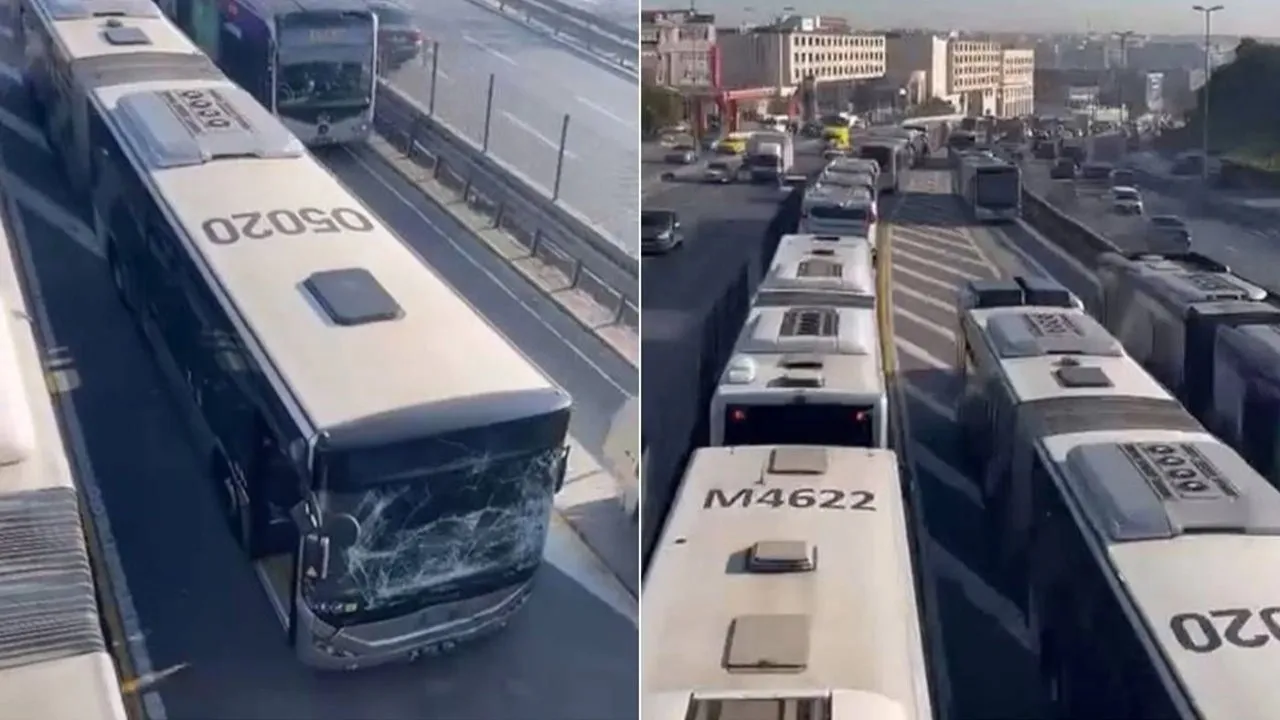 İstanbul’da iki metrobüs kaza yaptı: 1 kişi yaralandı.
