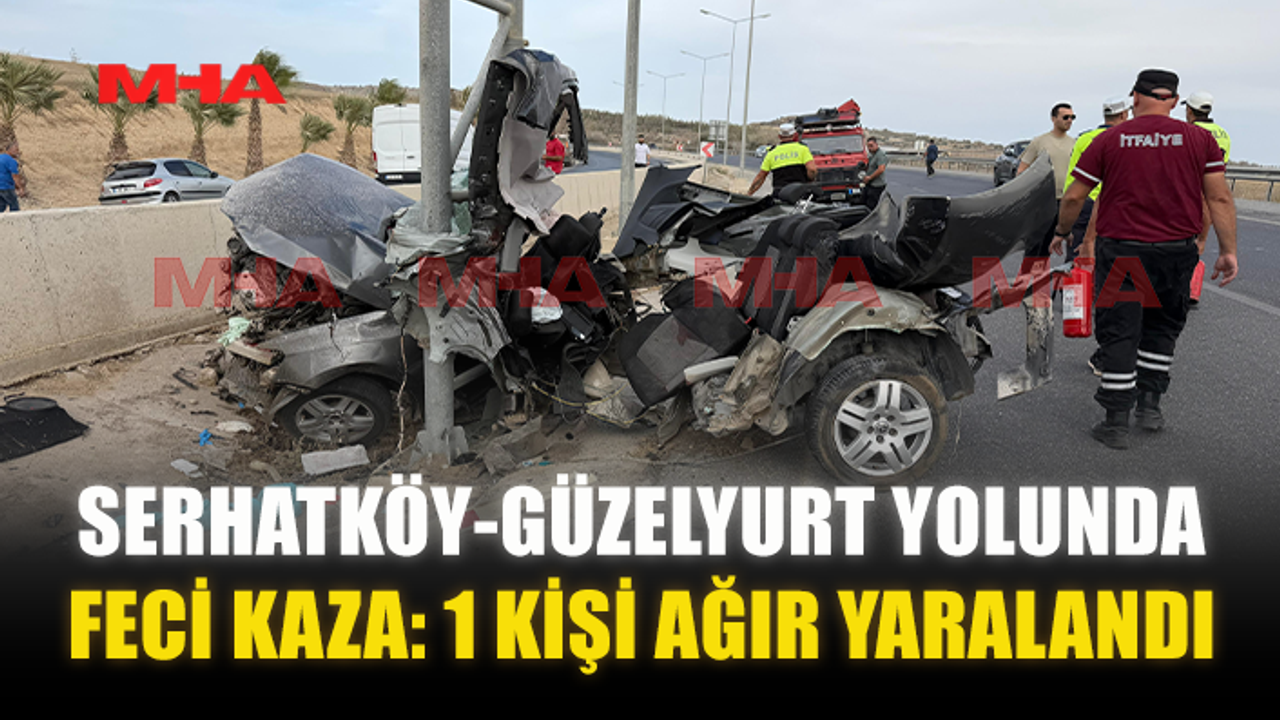 Serhatköy-Güzelyurt yolu korkunç bir trafik kazasına sahne oldu, bir kişi ciddi şekilde yaralandı.