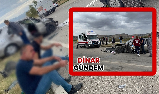 Dinar'da Yeni Çivril Yolu'nda Trafik Kazası!