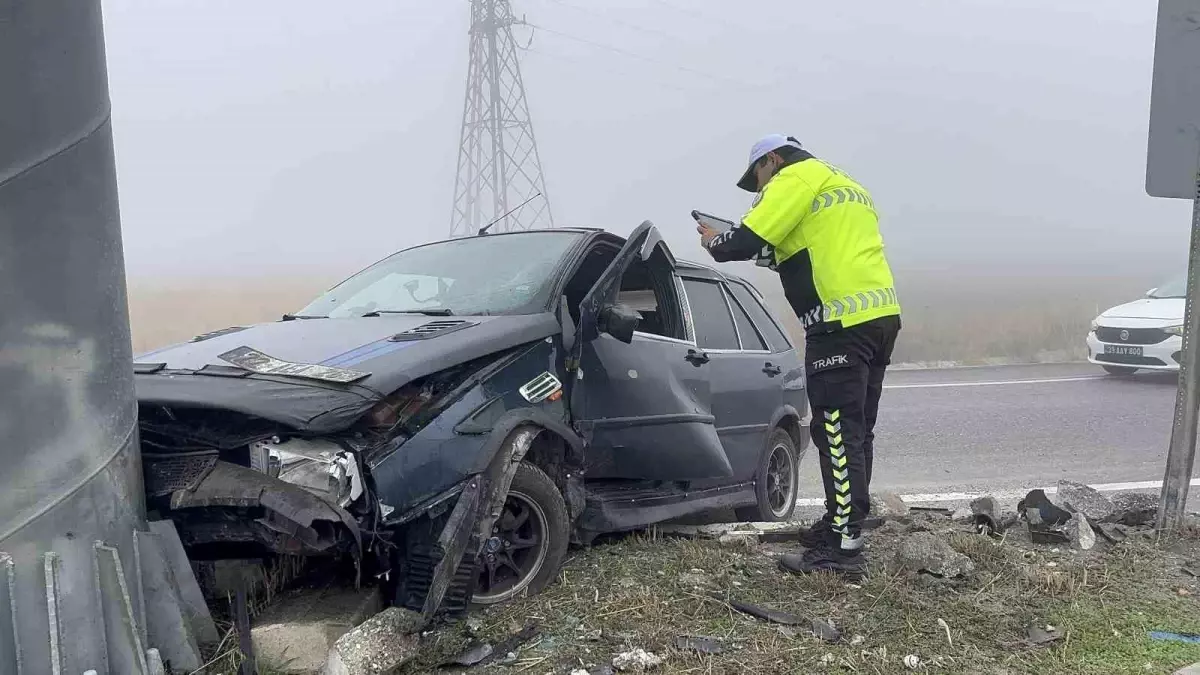 Edirne'de sis sebebiyle trafik kazası meydana geldi: 1 kişi yaralandı.