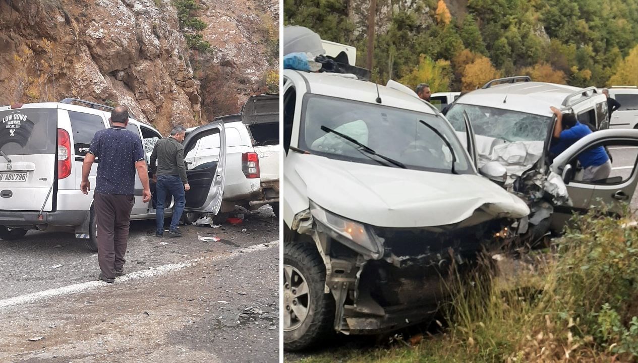 Artvin'de meydana gelen zincirleme trafik kazasında 4 kişi yaralı.
