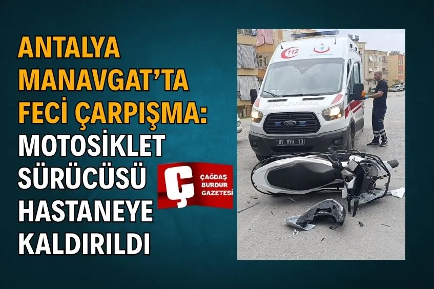 Manavgat'ta trafik kazasında genç sürücü yaralandı.